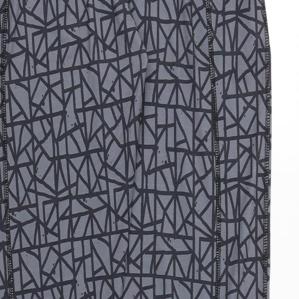 mamas & papas Womens Grey Geometric Polyester Jogger Leggings Size 35 in
