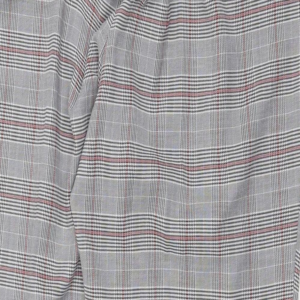 Anthology Womens Grey Plaid Polyester Trousers Size 16 Regular Zip
