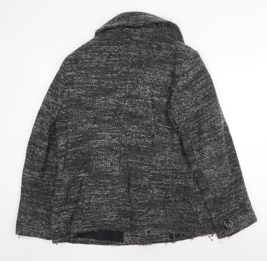 BHS Womens Grey Geometric Jacket Size 14 Button