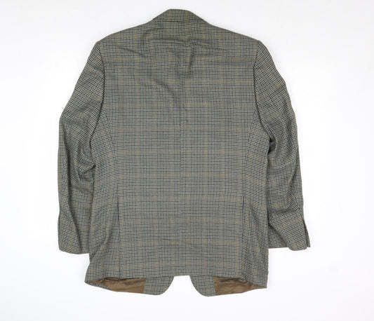 Harmer Mens Grey Geometric Polyester Jacket Blazer Size 40 Regular