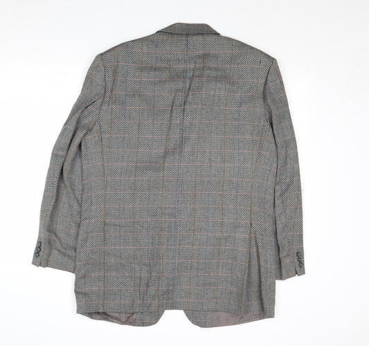 Berwin Mens Grey Wool Jacket Suit Jacket Size 42 Regular
