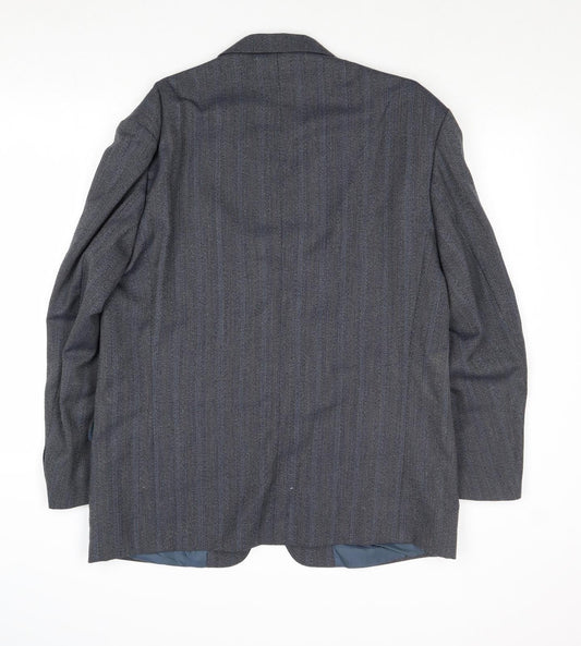 James Barry Mens Blue Striped Wool Jacket Suit Jacket Size 44 Regular