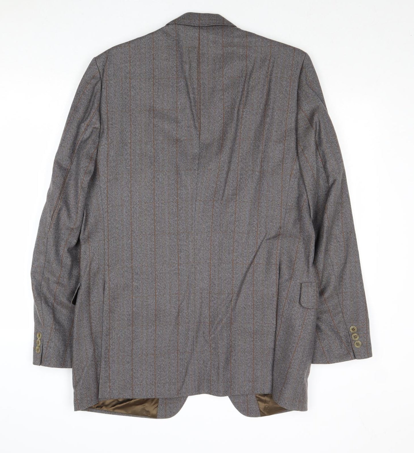 Dunn & Co Mens Grey Striped Wool Jacket Suit Jacket Size 44 Regular