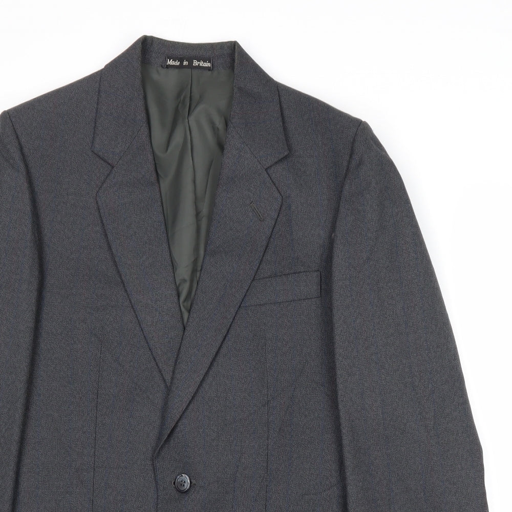 Dunn & Co Mens Grey Polyester Jacket Suit Jacket Size 36 Regular