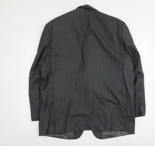 Wellington Mens Grey Striped Wool Jacket Suit Jacket Size L Regular