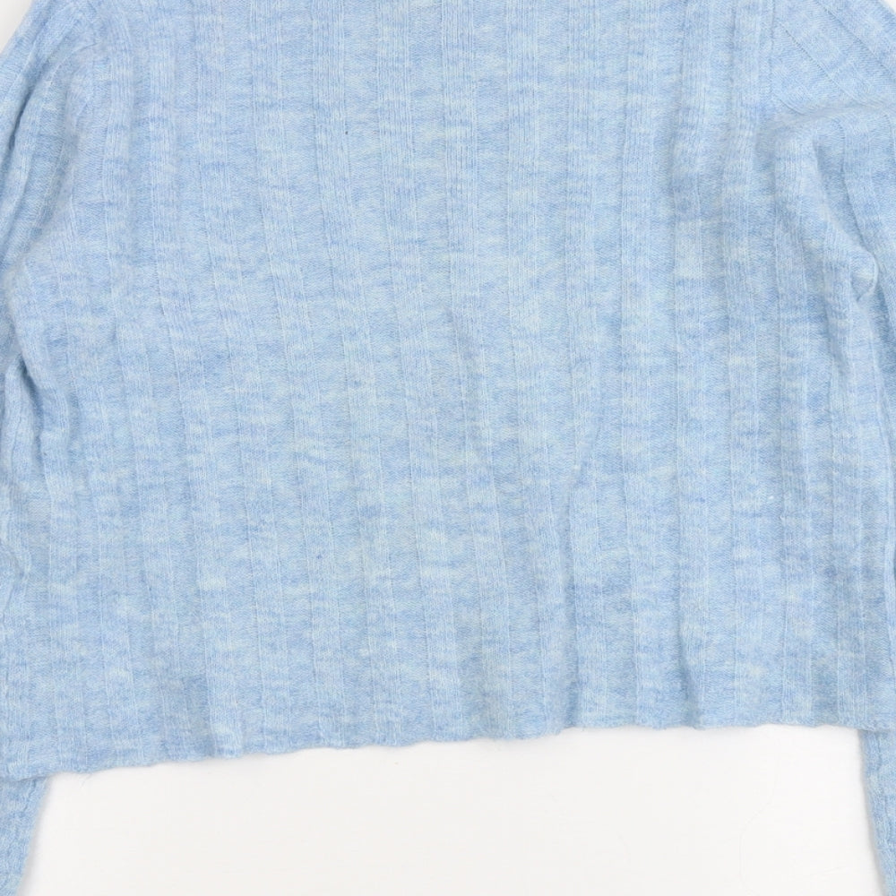 H&M Womens Blue Round Neck Acrylic Pullover Jumper Size S