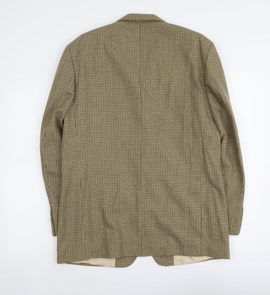 Pierro Cini Mens Beige Geometric Polyester Jacket Blazer Size L Regular