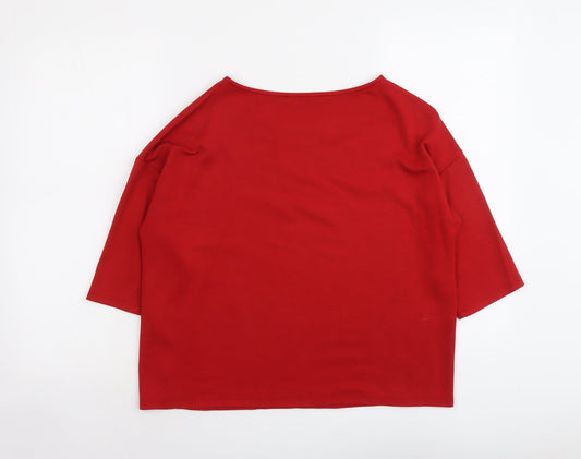 Betty Barclay Womens Red Viscose Basic T-Shirt Size 10 Round Neck