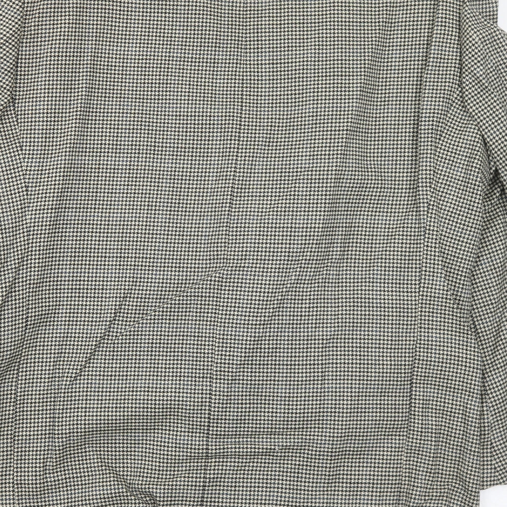 BHS Mens Ivory Geometric Wool Jacket Suit Jacket Size 42 Regular