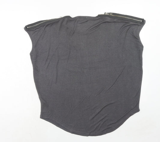 Apricot Womens Grey Polyester Basic T-Shirt Size 12 Round Neck