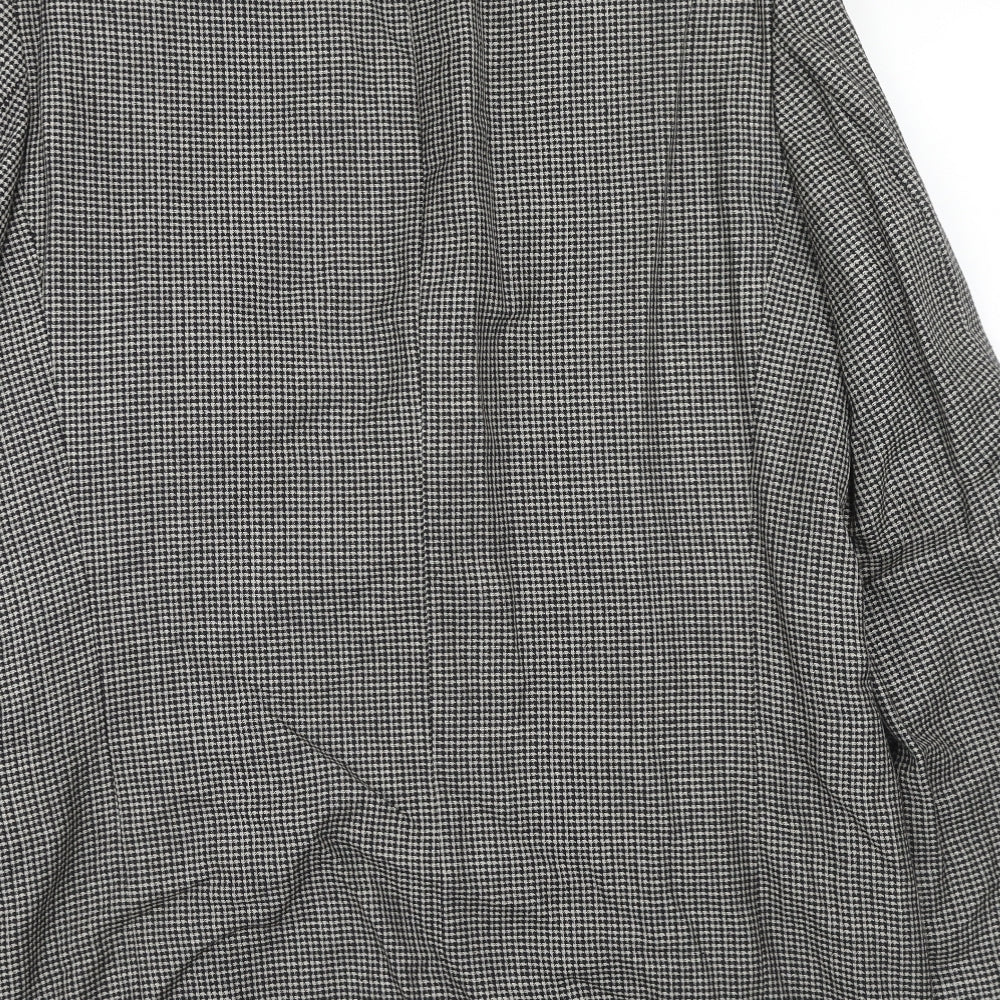 Marks and Spencer Mens Grey Geometric Wool Jacket Suit Jacket Size 40 Regular