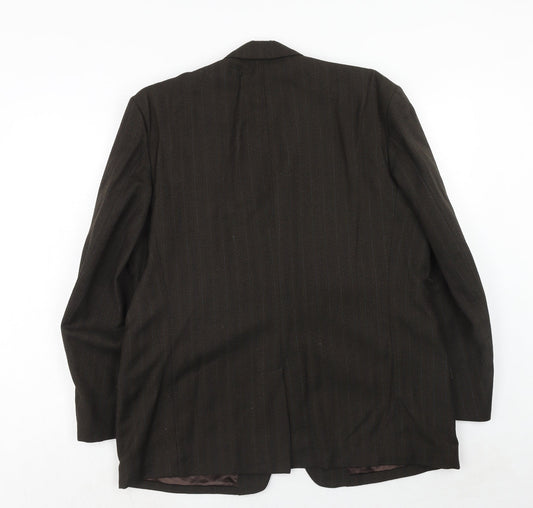 Stylanese Mens Brown Striped Wool Jacket Suit Jacket Size 42 Regular