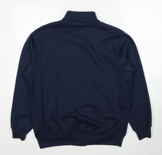 Damart Womens Blue Polyester Pullover Sweatshirt Size 12 Button - Size 12-14