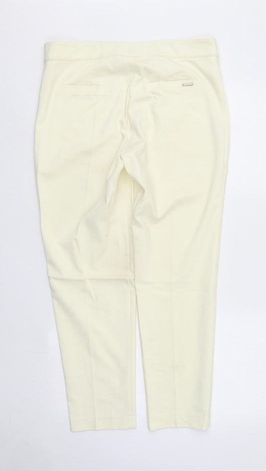 Sigma Womens Ivory Polyester Chino Trousers Size 14 L26 in Regular Zip