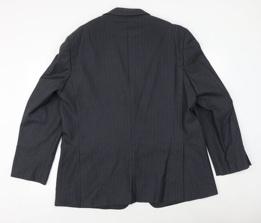 Wellington Mens Blue Striped Wool Jacket Suit Jacket Size 46 Regular