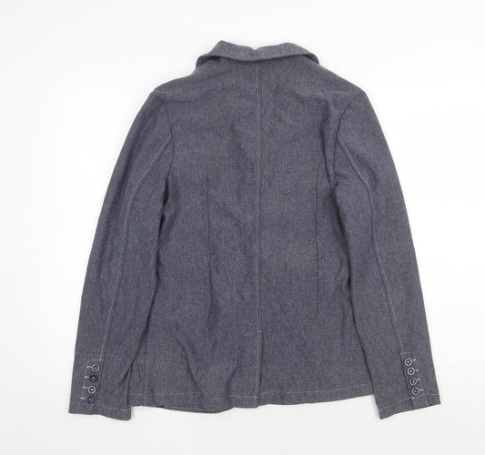 Gaudi Womens Blue Geometric Jacket Blazer Size 16 Button