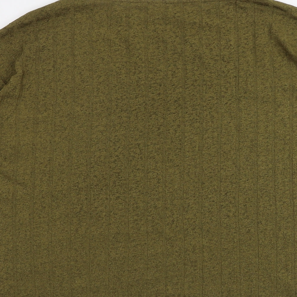 Marks and Spencer Womens Green Round Neck Polyester Pullover Jumper Size 14