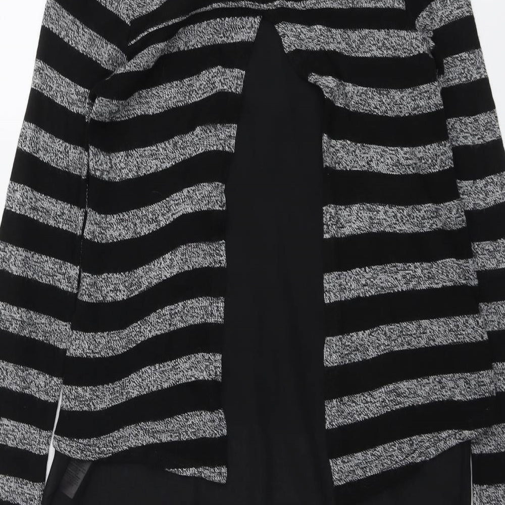 New Look Womens Black Round Neck Striped Acrylic Pullover Jumper Size S