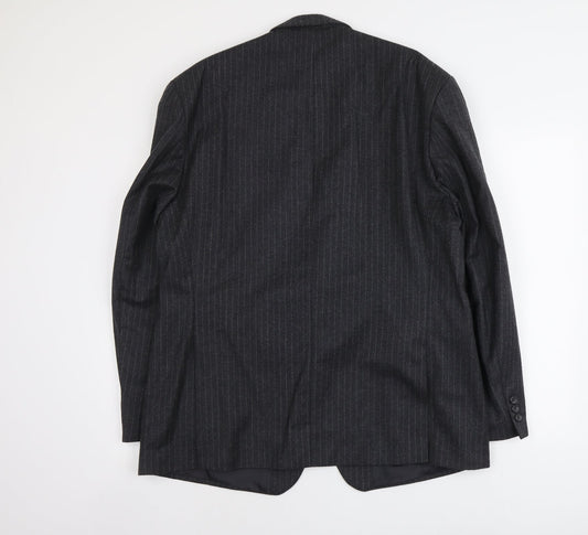 Burton Mens Grey Striped Wool Jacket Suit Jacket Size L Regular