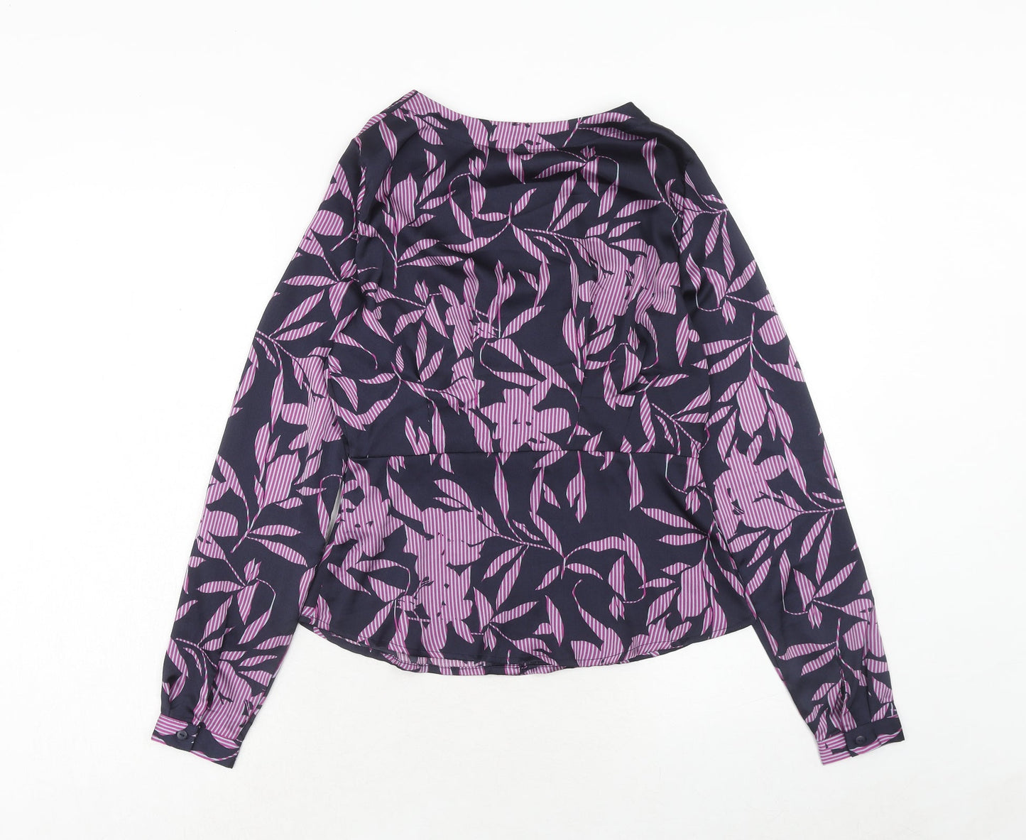 VERO MODA Womens Purple Geometric Polyester Basic Button-Up Size XS V-Neck