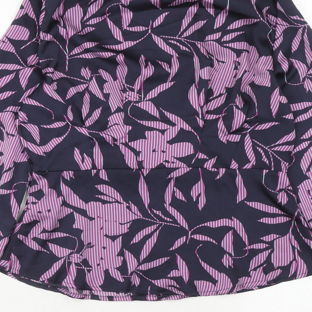 VERO MODA Womens Purple Geometric Polyester Basic Button-Up Size XS V-Neck