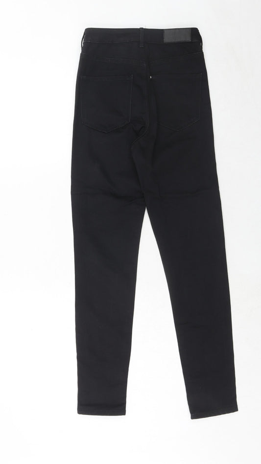 H&M Womens Black Cotton Skinny Jeans Size 25 in L30 in Regular Zip
