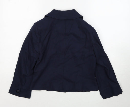 Linea Womens Blue Jacket Blazer Size 8 Button