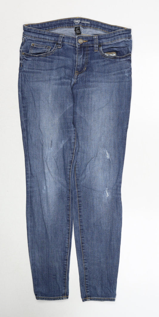 Gap Womens Blue Cotton Jegging Jeans Size 8 Regular Zip