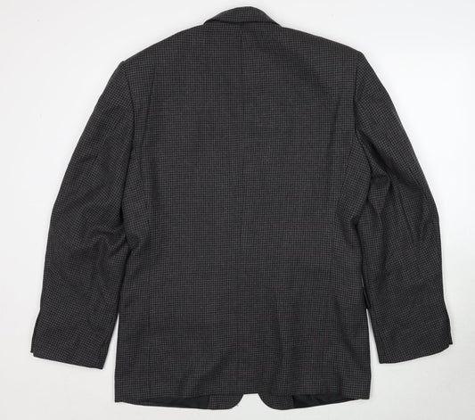 C&A Mens Grey Geometric Polyester Jacket Suit Jacket Size 40 Regular