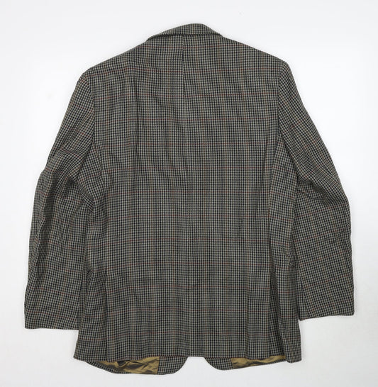 Suithouse Mens Grey Geometric Wool Jacket Blazer Size 40 Regular