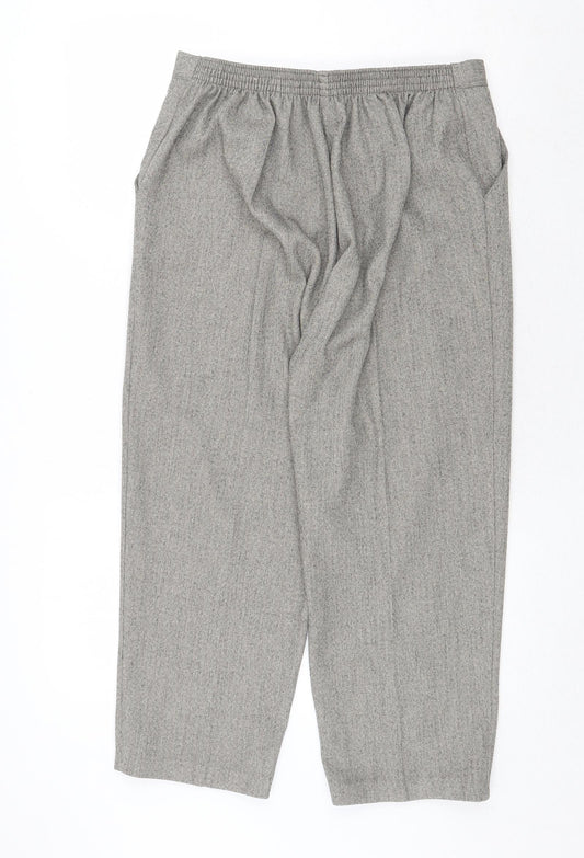 Emma Collection Womens Grey Polyester Trousers Size 16 Regular