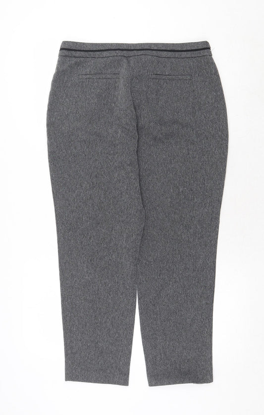 Dorothy Perkins Womens Grey Polyester Carrot Trousers Size 12 Regular Zip - Zipped Pockets