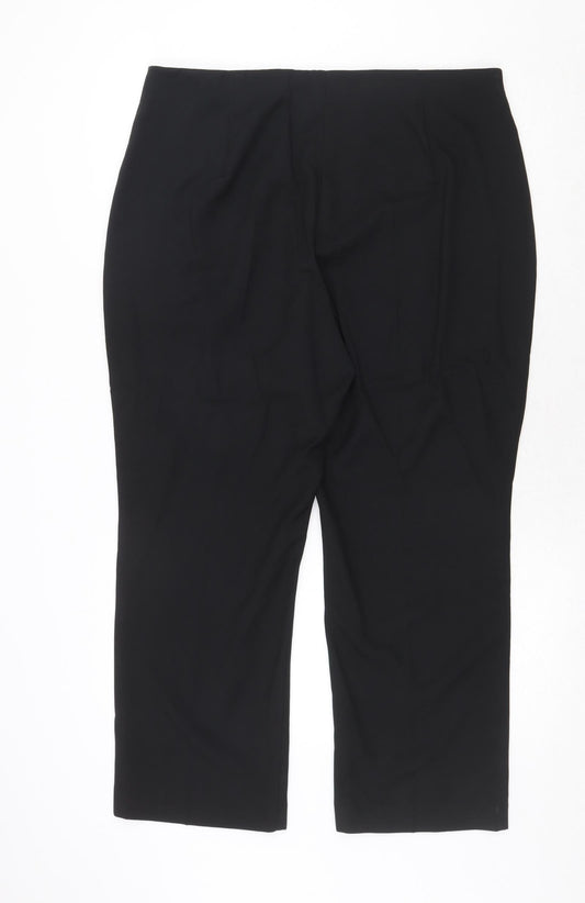Marks and Spencer Womens Black Polyester Trousers Size 18 Regular Zip