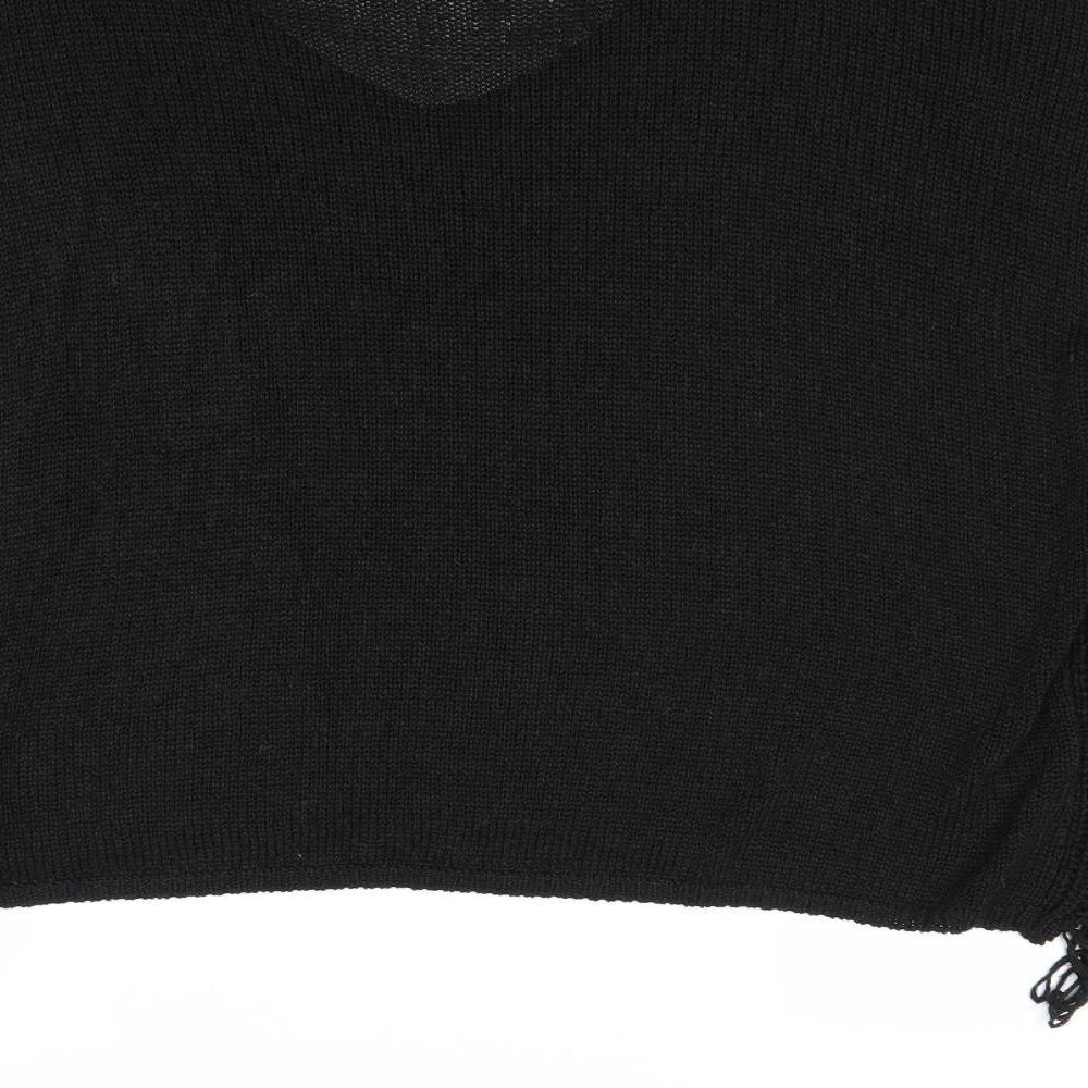 Marks and Spencer Womens Black V-Neck Acrylic Pullover Jumper Size 10