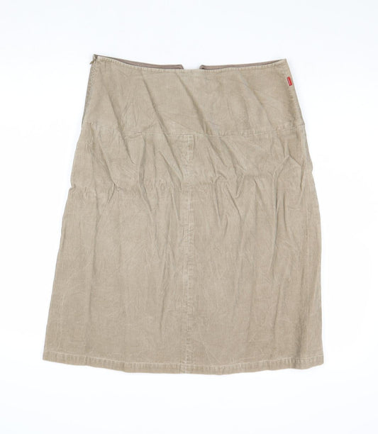 Jackpot Womens Beige Cotton A-Line Skirt Size 30 in Zip