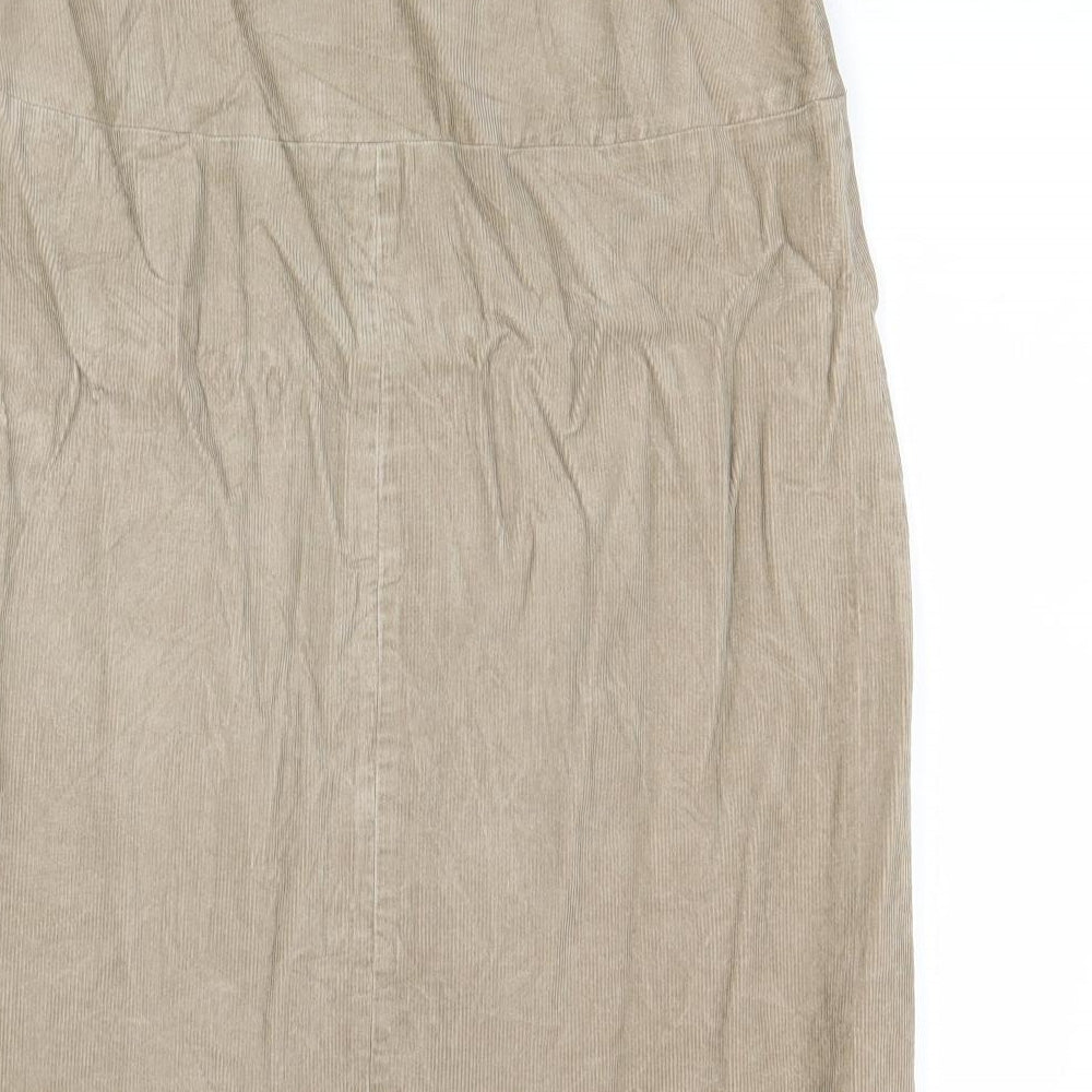 Jackpot Womens Beige Cotton A-Line Skirt Size 30 in Zip