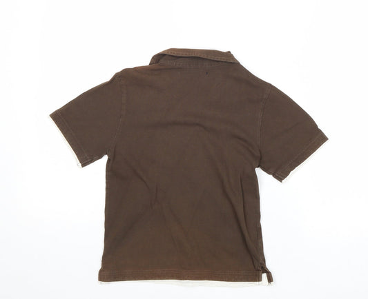 Blue Base Boys Brown Cotton Basic Polo Size 5 Years Collared Pullover