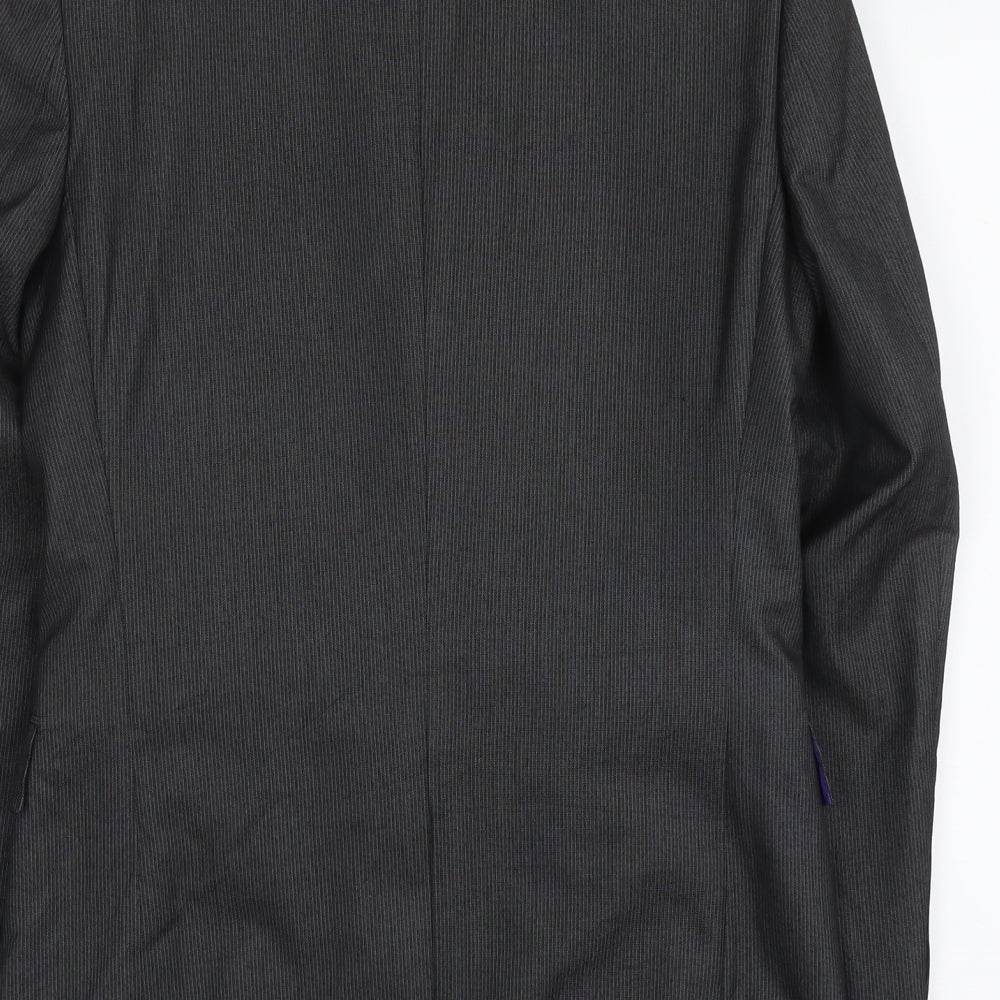 Marks and Spencer Mens Grey Striped Polyester Jacket Suit Jacket Size S Regular