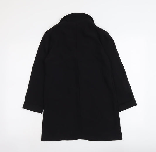 New Look Womens Black Herringbone Jacket Size 6 Button