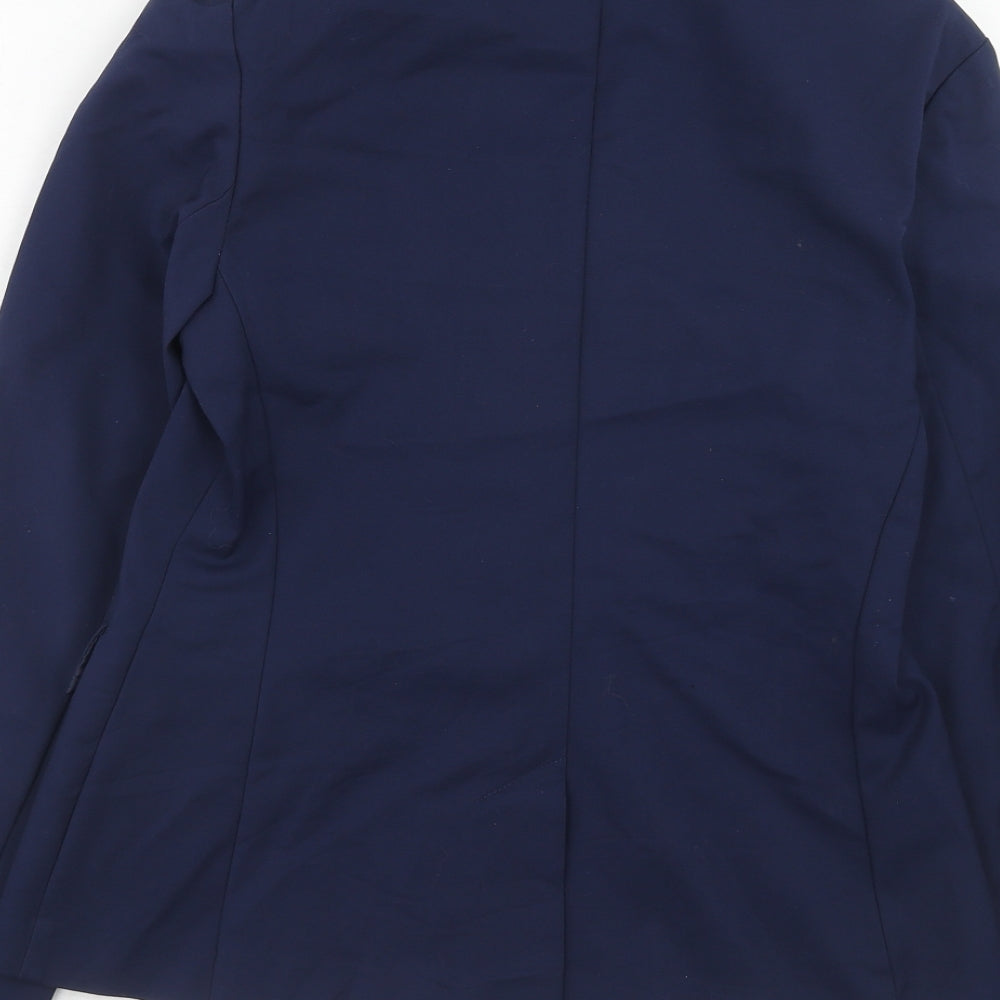 New Look Womens Blue Cotton Jacket Blazer Size 10