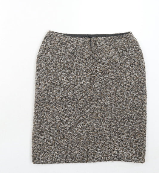 Precis Womens Brown Acrylic Straight & Pencil Skirt Size 8 Zip