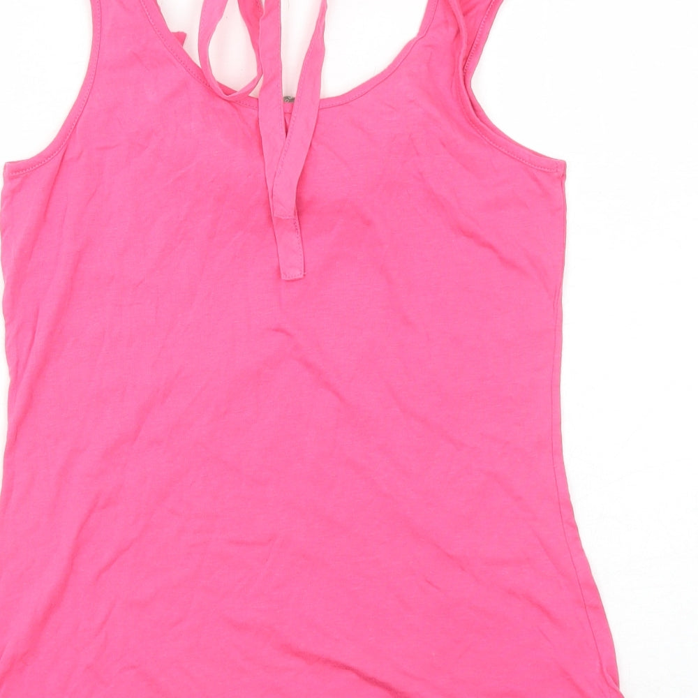 Lakeland Womens Pink Cotton Basic Tank Size 10 Round Neck
