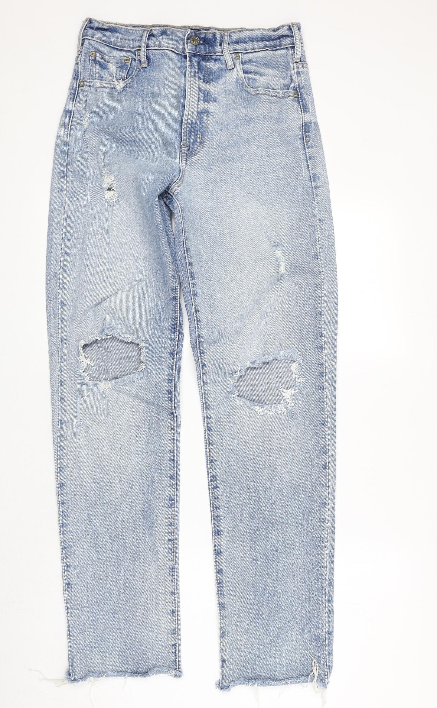 Gap Womens Blue Cotton Straight Jeans Size 27 in Regular Zip