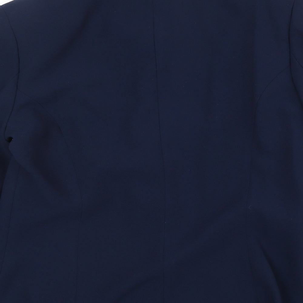 Brand and care label for Roman women’s blue polyester jacket blazer, size UK 14