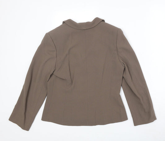Minuet Womens Brown Polyester Jacket Blazer Size 10
