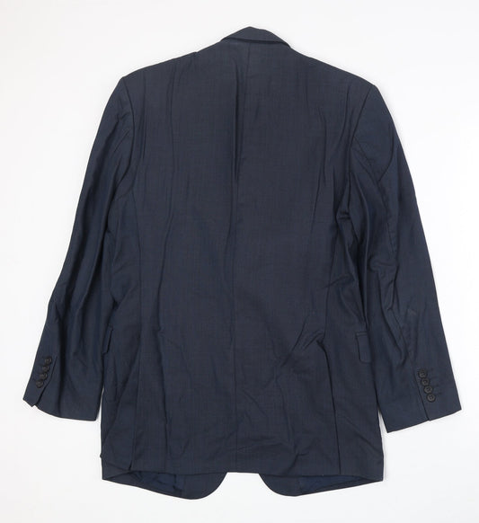 Roderick Charles Mens Blue Wool Jacket Suit Jacket Size 40 Regular
