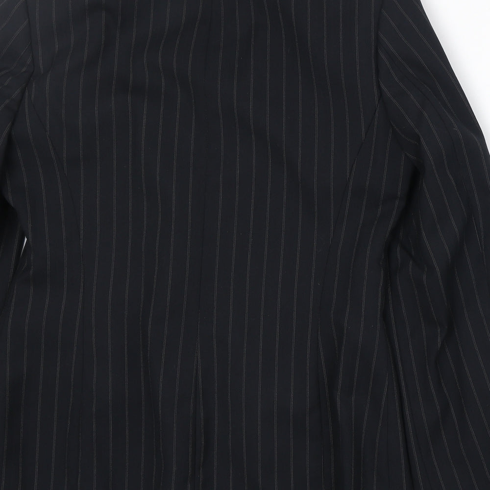 Debenhams Womens Black Striped Polyester Jacket Suit Jacket Size 10