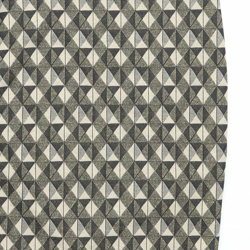 Stradivarius Womens Multicoloured Geometric Polyester Straight & Pencil Skirt Size S