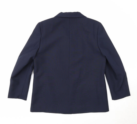 Brandtex Womens Blue Jacket Blazer Size 12 Button