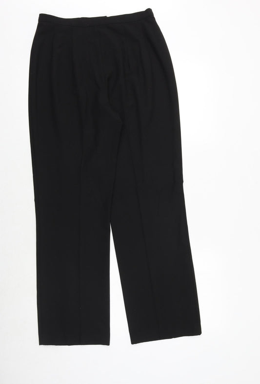 Essentials Womens Black Viscose Trousers Size 12 Regular Zip